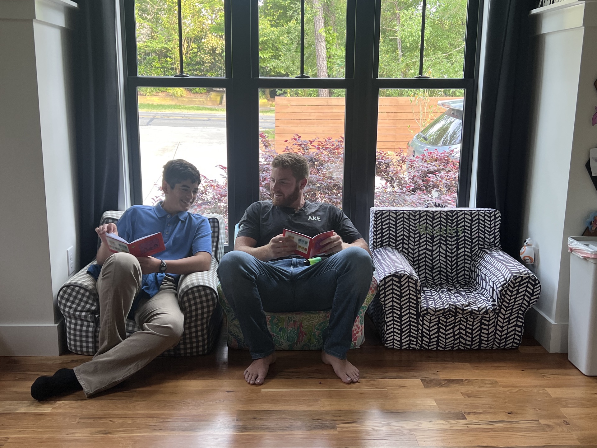 Sam and Joey reading together